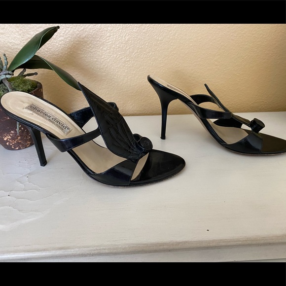 Charles David Black heel sandals size 37 1/2 - Picture 5 of 7